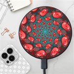 Fractal Red Spiral Abstract Art Wireless Fast Charger(Black)