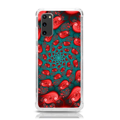 Fractal Red Spiral Abstract Art Samsung Galaxy S20 6.2 Inch TPU UV Case from ArtsNow.com Front