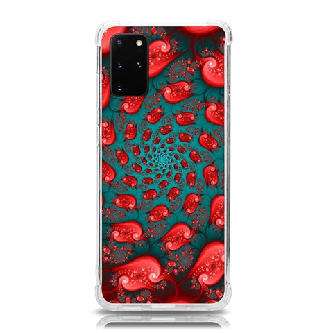 Fractal Red Spiral Abstract Art Samsung Galaxy S20Plus 6.7 Inch TPU UV Case from ArtsNow.com Front