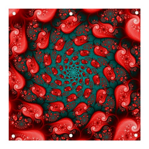 Fractal Red Spiral Abstract Art Banner and Sign 3  x 3  from ArtsNow.com Front