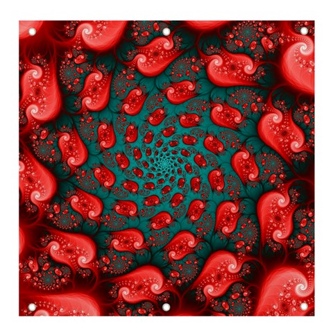 Fractal Red Spiral Abstract Art Banner and Sign 4  x 4  from ArtsNow.com Front