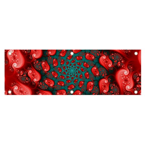 Fractal Red Spiral Abstract Art Banner and Sign 6  x 2  from ArtsNow.com Front