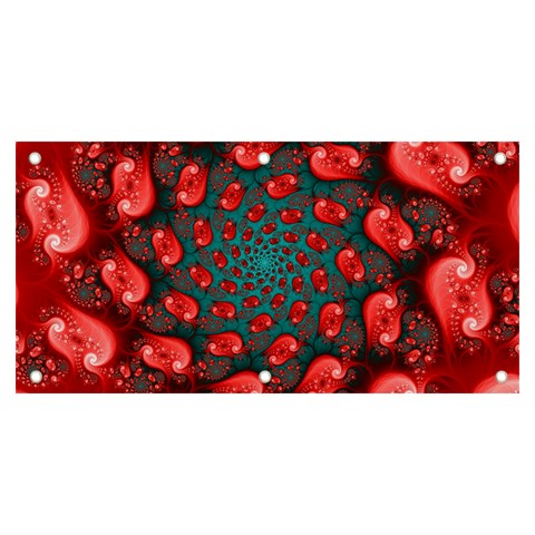 Fractal Red Spiral Abstract Art Banner and Sign 6  x 3  from ArtsNow.com Front