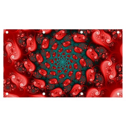 Fractal Red Spiral Abstract Art Banner and Sign 7  x 4  from ArtsNow.com Front