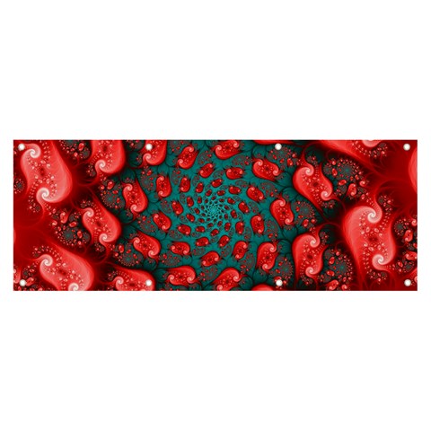 Fractal Red Spiral Abstract Art Banner and Sign 8  x 3  from ArtsNow.com Front