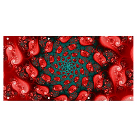 Fractal Red Spiral Abstract Art Banner and Sign 8  x 4  from ArtsNow.com Front