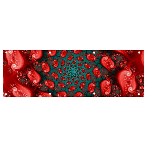 Fractal Red Spiral Abstract Art Banner and Sign 9  x 3  from ArtsNow.com Front