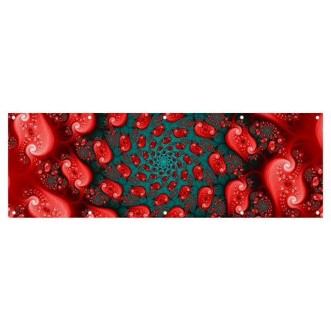 Fractal Red Spiral Abstract Art Banner and Sign 12  x 4  from ArtsNow.com Front
