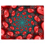 Fractal Red Spiral Abstract Art Premium Plush Fleece Blanket (Medium)