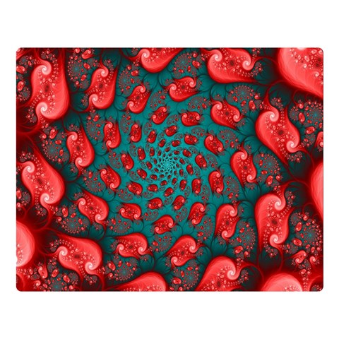Fractal Red Spiral Abstract Art Premium Plush Fleece Blanket (Large) from ArtsNow.com 80 x60  Blanket Front