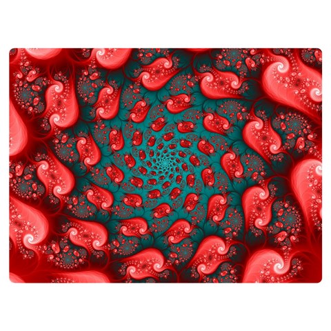 Fractal Red Spiral Abstract Art Two Sides Premium Plush Fleece Blanket (Extra Small) from ArtsNow.com 40 x30  Blanket Back