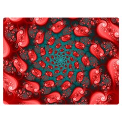 Fractal Red Spiral Abstract Art Two Sides Premium Plush Fleece Blanket (Extra Small) from ArtsNow.com 40 x30  Blanket Back