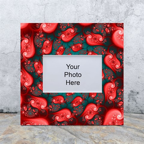 Fractal Red Spiral Abstract Art White Box Photo Frame 4  x 6  from ArtsNow.com Front