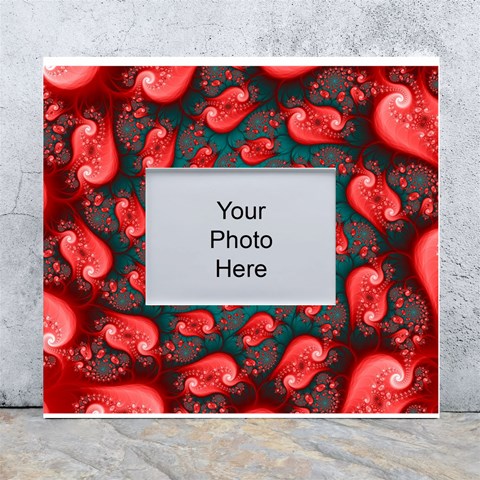 Fractal Red Spiral Abstract Art White Wall Photo Frame 5  x 7  from ArtsNow.com Front