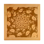 Fractal Red Spiral Abstract Art Wood Photo Frame Cube