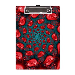 Fractal Red Spiral Abstract Art A5 Acrylic Clipboard from ArtsNow.com Front