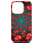 Fractal Red Spiral Abstract Art iPhone 14 Pro Black UV Print Case