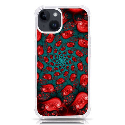 Fractal Red Spiral Abstract Art iPhone 14 TPU UV Print Case from ArtsNow.com Front