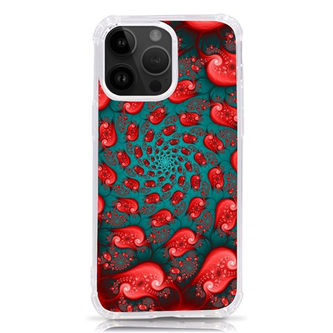 Fractal Red Spiral Abstract Art iPhone 14 Pro Max TPU UV Print Case from ArtsNow.com Front