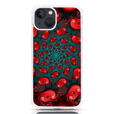 Fractal Red Spiral Abstract Art iPhone 13 TPU UV Print Case from ArtsNow.com Front