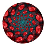 Fractal Red Spiral Abstract Art Round Glass Fridge Magnet (4 pack)