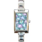 Leaves Glitter Background Winter Rectangle Italian Charm Watch