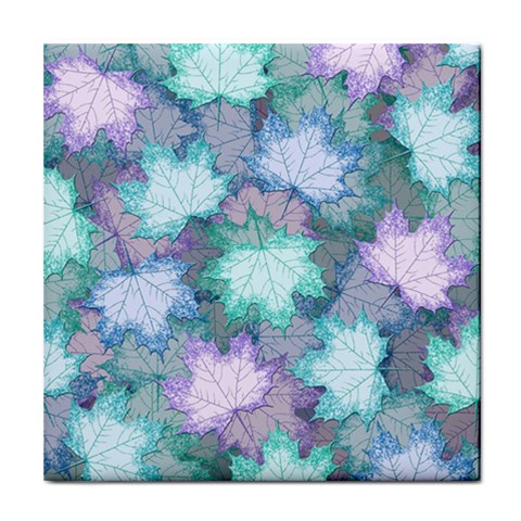 Leaves Glitter Background Winter Tile Coaster from ArtsNow.com Front