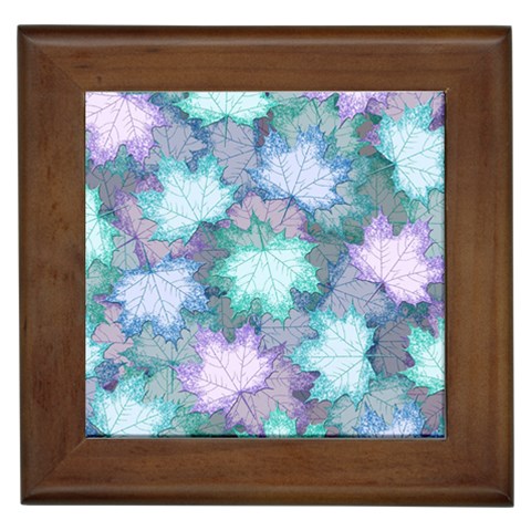 Leaves Glitter Background Winter Framed Tile from ArtsNow.com Front