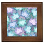 Leaves Glitter Background Winter Framed Tile