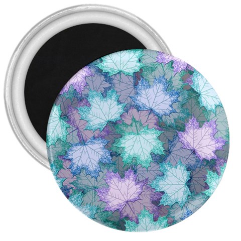 Leaves Glitter Background Winter 3  Magnets from ArtsNow.com Front