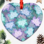 Leaves Glitter Background Winter Ornament (Heart)