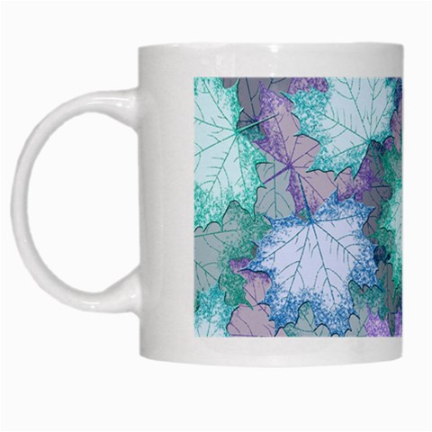 Leaves Glitter Background Winter White Mug from ArtsNow.com Left