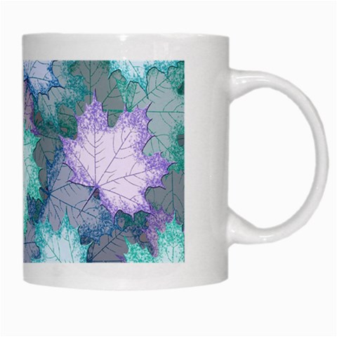 Leaves Glitter Background Winter White Mug from ArtsNow.com Right