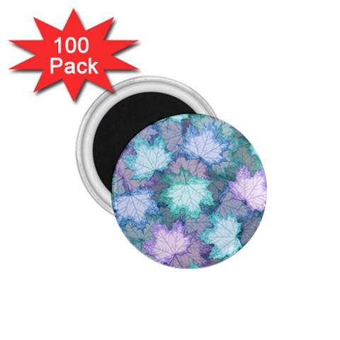 Leaves Glitter Background Winter 1.75  Magnets (100 pack)  from ArtsNow.com Front