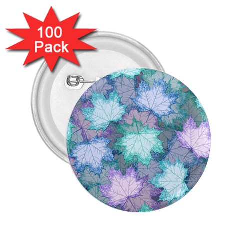 Leaves Glitter Background Winter 2.25  Buttons (100 pack)  from ArtsNow.com Front