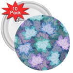 Leaves Glitter Background Winter 3  Buttons (10 pack) 