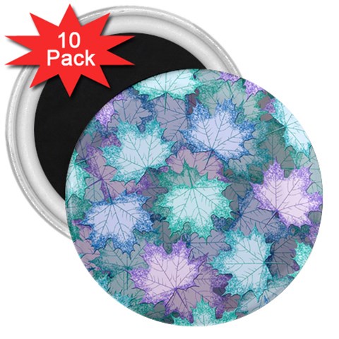 Leaves Glitter Background Winter 3  Magnets (10 pack)  from ArtsNow.com Front