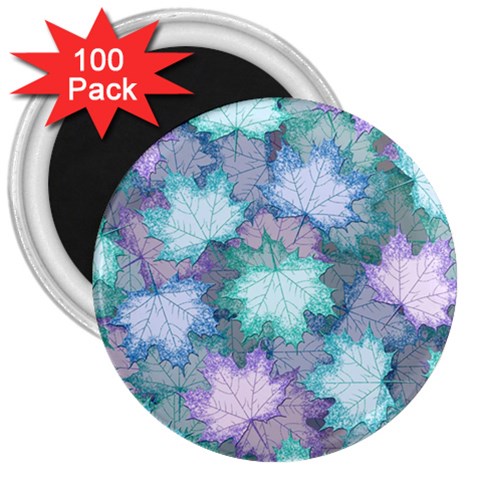 Leaves Glitter Background Winter 3  Magnets (100 pack) from ArtsNow.com Front