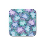 Leaves Glitter Background Winter Rubber Square Coaster (4 pack)