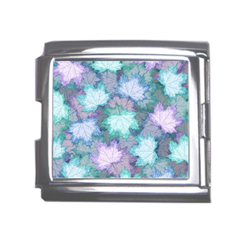 Leaves Glitter Background Winter Mega Link Italian Charm (18mm) from ArtsNow.com Front