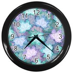 Leaves Glitter Background Winter Wall Clock (Black)
