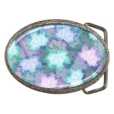 Leaves Glitter Background Winter Belt Buckles from ArtsNow.com Front