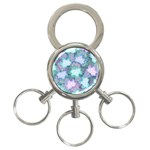 Leaves Glitter Background Winter 3-Ring Key Chain