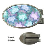 Leaves Glitter Background Winter Money Clips (Oval) 