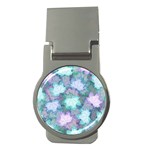Leaves Glitter Background Winter Money Clips (Round) 