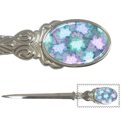 Leaves Glitter Background Winter Letter Opener from ArtsNow.com Front
