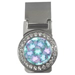 Leaves Glitter Background Winter Money Clips (CZ) 