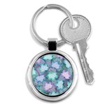 Leaves Glitter Background Winter Key Chain (Round)
