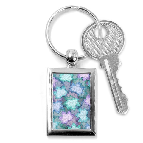 Leaves Glitter Background Winter Key Chain (Rectangle) from ArtsNow.com Front
