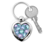 Leaves Glitter Background Winter Key Chain (Heart)